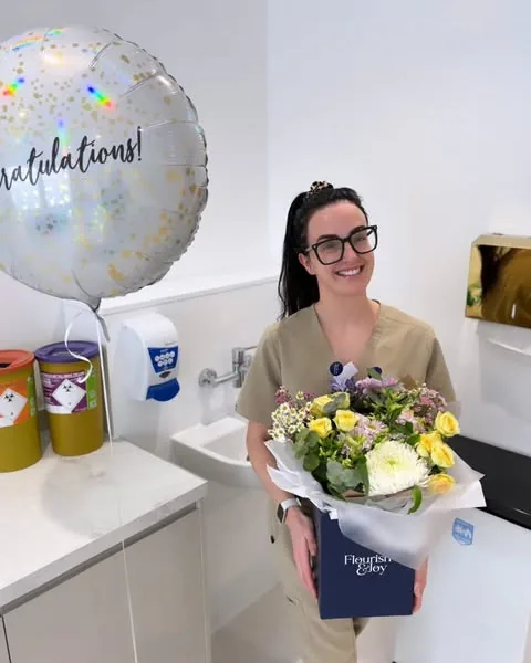 Danielle celebrating qualifying as a nurse prescriber